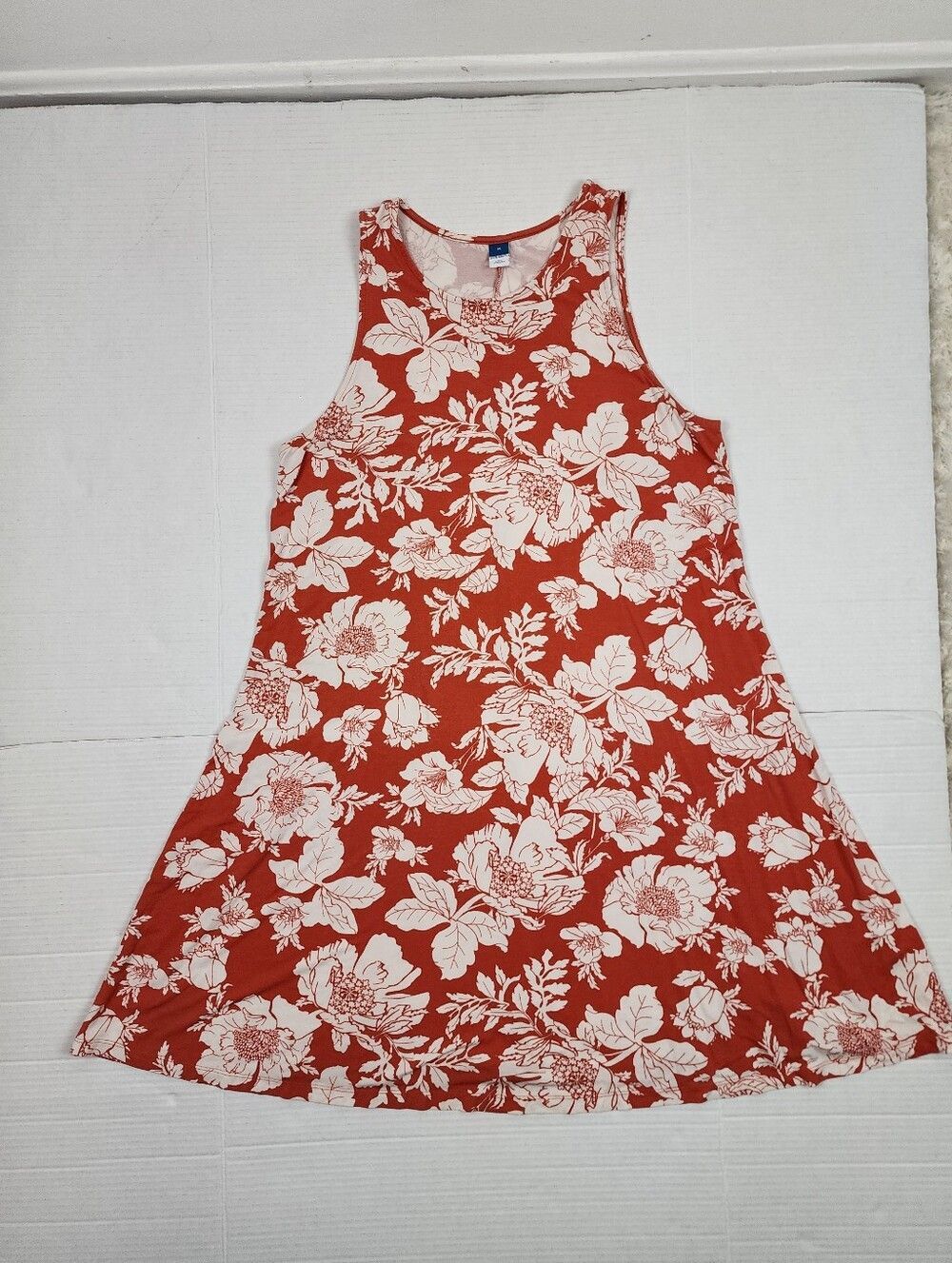 Old Navy Floral Rust-Orange Sleeveless Swing Dress M - Picture 10 of 10